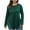 Green, variant on WREESH Womens Fashion Asymmetric Hem Tops Long Sleeve Large Solid Color Loose Top Blouse Pullover Navy