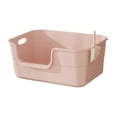thumbnail image 3 of Caja de arena abierta para gatos de interior con asas huecas, contenedor de arena para gatos, bandeja de arena de tamizado frontal bajada portátil en, 3 of 8
