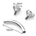 thumbnail image 5 of Jiaroswwei Eyebrow Ring Cubic Zirconia Wear-resistant Steel Body Piercing Jewelry Barbell for Women, 5 of 8