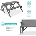 thumbnail image 6 of Best Choice Products 2-in-1 Outdoor Interchangeable Wooden Picnic Table/Garden Bench for w/ Umbrella Hole - Gray, 6 of 7