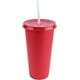thumbnail image 1 of Vasos de plástico con tapa y popote Atmos Homeware Vaso reusable tipo termo 24 Oz Paquete de 50 color Rojo, 1 of 6