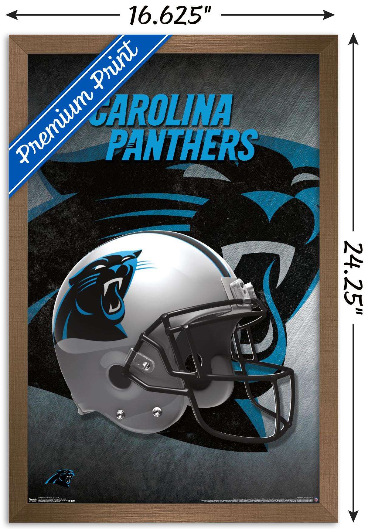 NFL Carolina Panthers - Helmet 16 Wall Poster, 14.725" x 22.375", Framed
