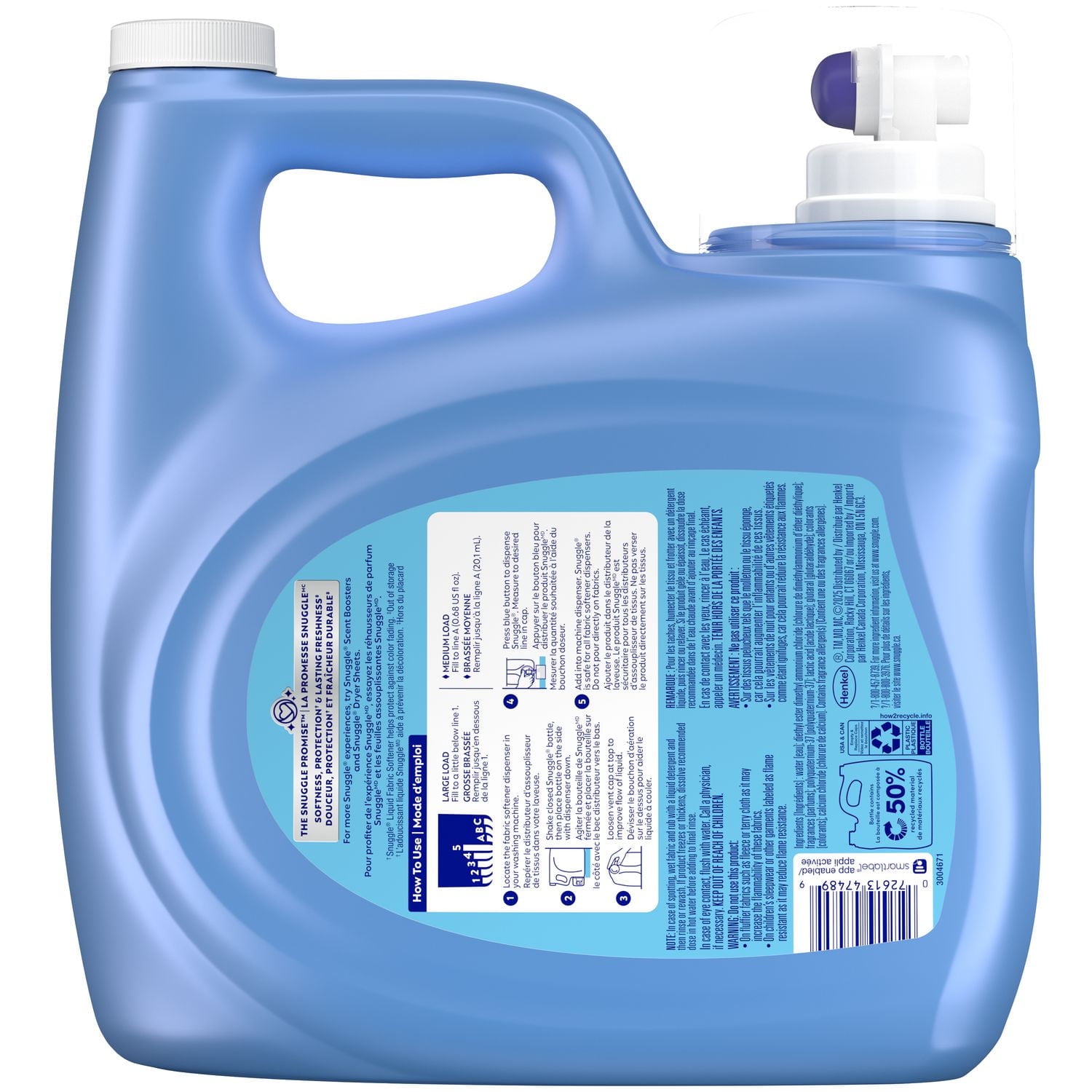 Snuggle Blue Sparkle Cuddle-Up Fresh Liquid Fabric Conditioner, 181 Loads, 3.64 Litres, 1 Bottle, 3.64 Litres
