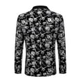 thumbnail image 2 of COOFANDY Mens Velvet Blazer Regular Fit Floral Tuxedo Jacket Stylish Wedding Party Prom Suits, 2 of 9