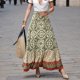 thumbnail image 4 of Gibobby faldas largas de mujer casuales Falda larga de flores bohemias para mujer, cintura alta elástica con bolsillos y cinturón, falda larga, falda plisada, falda de playa,(Verde, M), 4 of 5