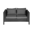 thumbnail image 2 of WestinTrends 4-Piece Outdoor Patio Wicker Love Seat  and Chair  Set with Back Cushions and Coffee Table, Black/Gray, 2 of 17