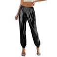 thumbnail image 4 of Zorckvet Womens Drawstring High Waist Jogger Pants Sparkly Wide Leg Pants Trousers Fashion, 4 of 5