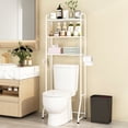 thumbnail image 3 of Simple Trending-3 Tier Shelf Bathroom Space Saver, Over The Toilet Rack,Bathroom Stand Storage Organizer, White, 3 of 5