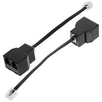 2Pcs RJ11 Telephone Splitter 6P4C Detachable Lines Adapter RJ14 4-Core Phone Line Adapter