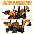 thumbnail image 3 of 12V JCB Ride on Excavator Toy, 4 in 1 Ride on Tractor Truck with Remote Control, Powered Ride on Bulldozer Kids Electric Vehicles with Front Loader Bulldozer, Digger, Adjustable Seat, Yellow, 3 of 6