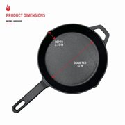 Nexgrill 10 Pre-Seasoned Cast Iron Skillet, Heavy-Duty Round Frying Pan for Grilling, Searing, and Outdoor Cooking, Grill Pan Excellent Heat Retention, BBQ & Camping Cookware – 630-0009