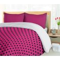 thumbnail image 5 of Ambesonne Digital Duvet Cover Sets, Modern Diamond Check Design, 2-King, Fuchsia and Black, 5 of 7