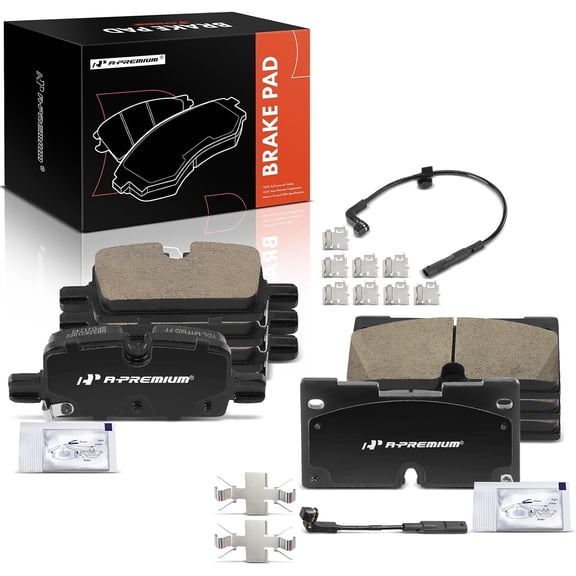 A-Premium Front and Rear Ceramic Brake Pads Set Compatible with Chevrolet, GMC and Cadillac Models - Silverado 1500 LTD, Sierra 1500 Limited, Tahoe, Yukon XL, Suburban, Escalade ESV, 8-Pack