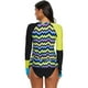 thumbnail image 5 of Traje De Baño De Manga Larga Para Mujer, Traje De Baño De Bloque De Color, Traje De Baño Estampado De Cuello Redondo Suave A La Moda Kearding OD016131-15, 5 of 5