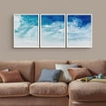 thumbnail image 2 of PixonSign Framed Wall Art Collage Print Gallery Set Neon Blue Sea with Sea Foam Nature Ocean Photography Realism Rustic Landscape Colorful Ultra for Living Room, Bedroom, Office - 12"x16"x3 WHITE, 2 of 6