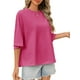 thumbnail image 3 of Camiseta Tankaneo para mujer, talla extragrande, manga 3/4, color rojo, 3 of 5