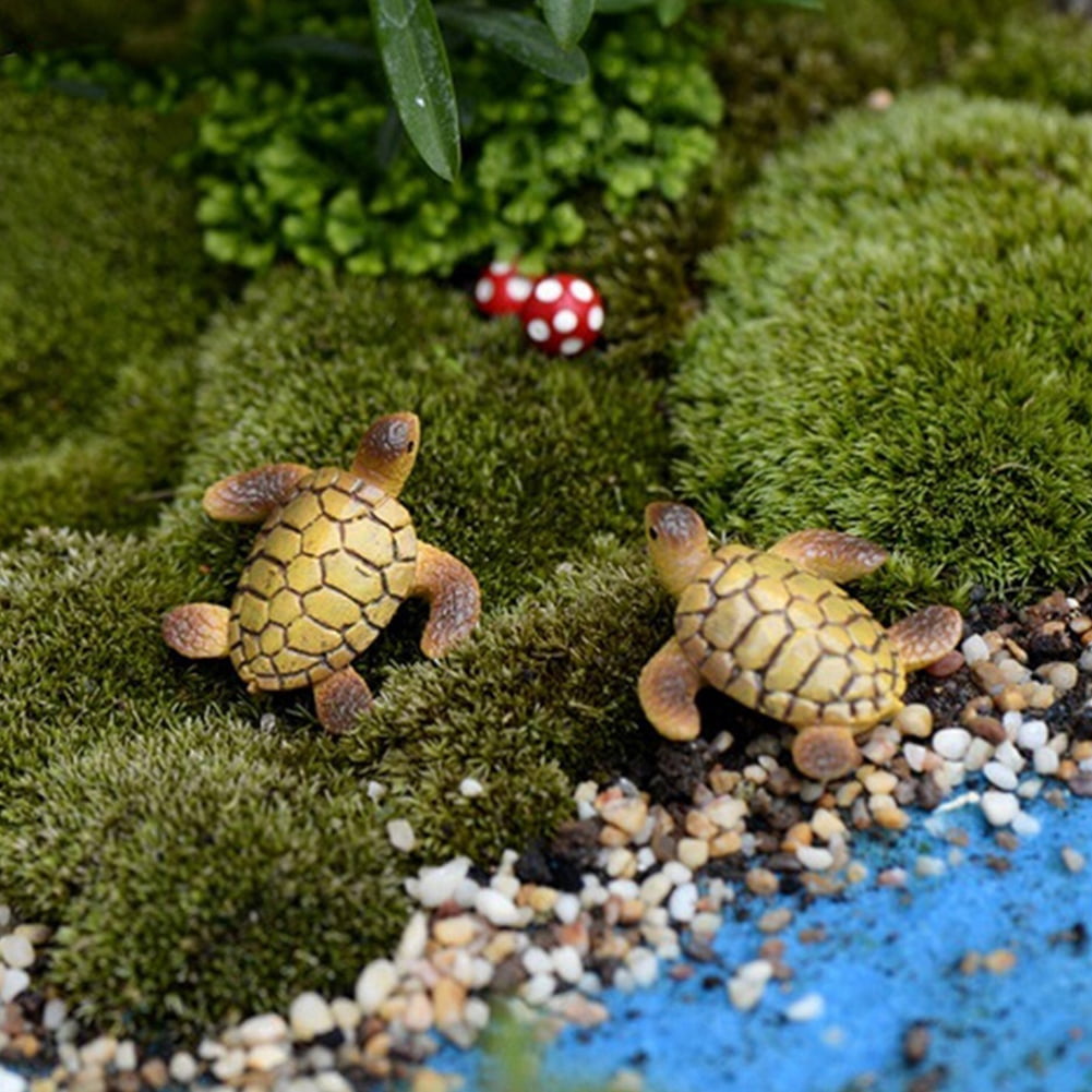 2pcs Miniature Dollhouse Bonsai Fairy Garden Landscape DIY Tortoise Decor$ECO*ca