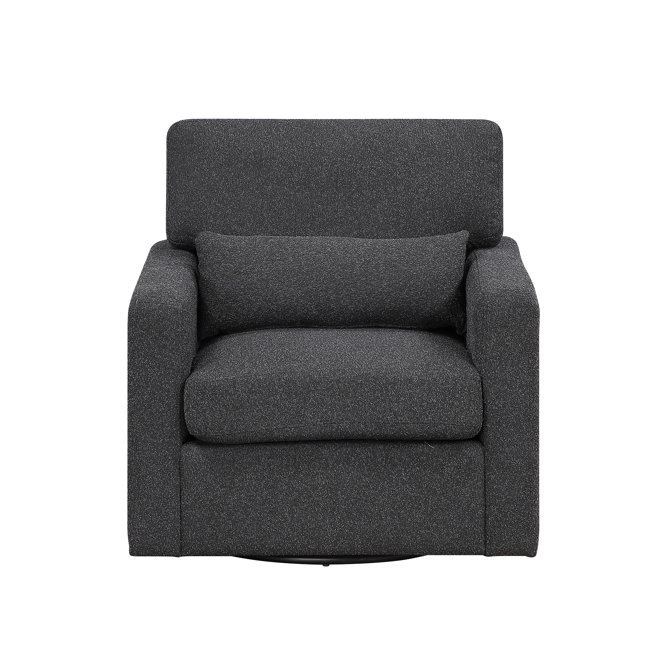 OakvillePark Vona Contemporary Boucle Swivel Chair, Black