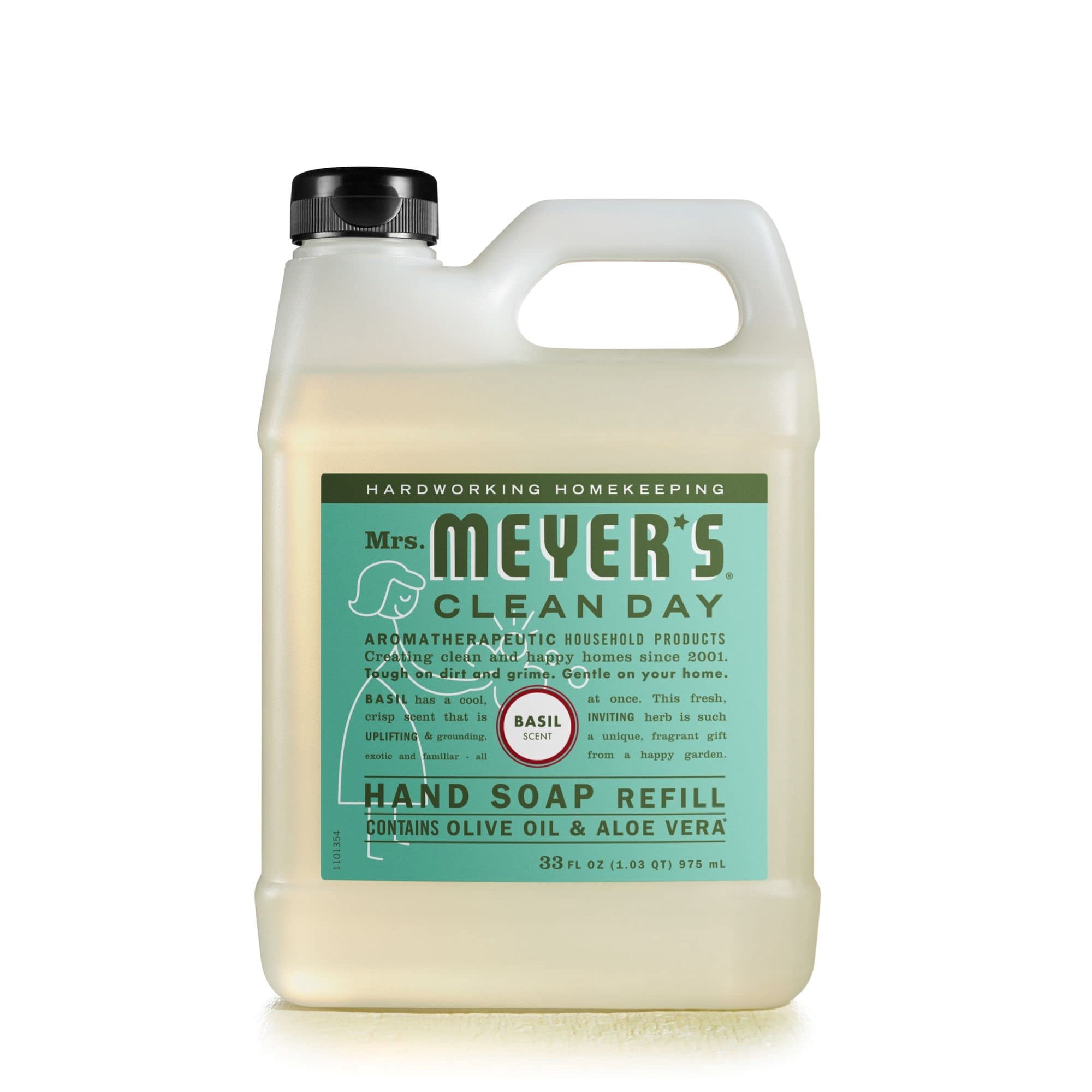 Mrs. Meyers Liquid Hand Soap Refill Liquid 33 Oz Basil Scent