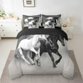 thumbnail image 2 of Erosebridal Running Horse Bed In A Bag Twin Western Cowboy Comforter Set 7 Piece Adults,Farm Animal Bedding Set Wild Horses Sheet Set With Comforter, 2 of 4