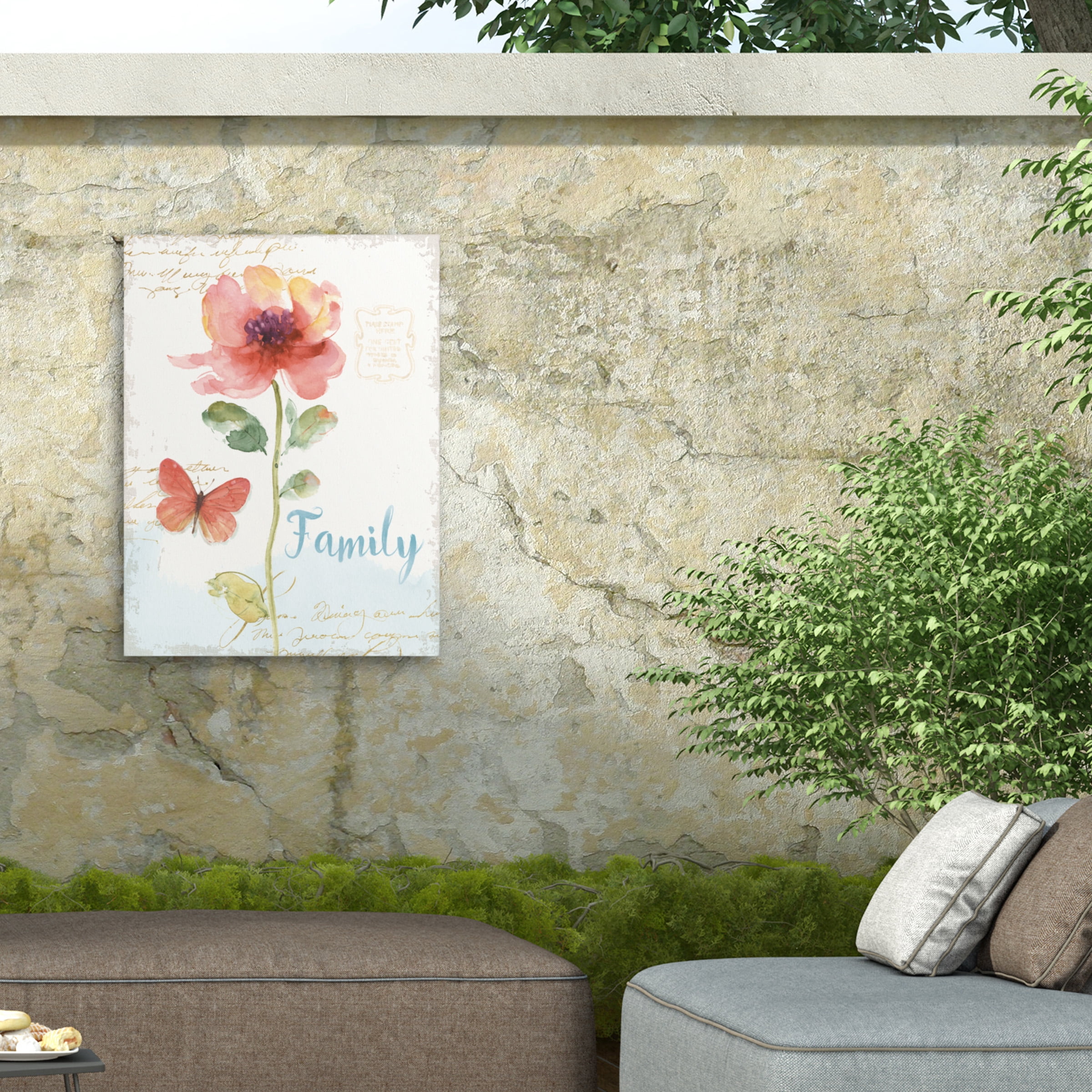Lisa Audit 'Rainbow Seeds Floral IX Family' Outdoor Canvas 32x24