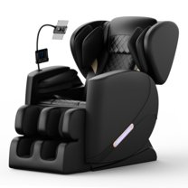 Sesslife Full Body Zero Gravity Massage Chair with LED Lights, Heating, Airbags, Bluetooth Speaker, Foot Roller, and Touch Screen Control, Comfy Massage Recliner Chair for Home Office, Black