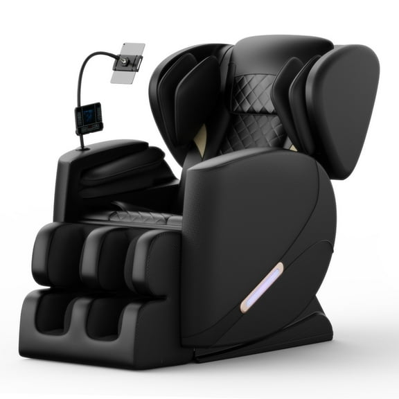4D Full Body Massage Chair Zero Gravity Shiatsu Recliner,SL Track Massage Chair with Heating,Leg Auto Extension,Bluetooth,Black