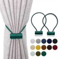 thumbnail image 3 of Window Treatment Magnetic Curtain Holdbacks Clip VS Strong Magnets 13 Colors Tiebacks Home Office Decorative Rope Drapes Weave Holdbacks 16 Inch Modern Design 2Pack Teal, 3 of 5