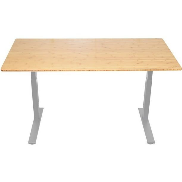 Rise Up Dual Motor Electric Standing Desk 48x30 Bamboo Desktop Premium Ergonomic Adjustable Height Sit Stand Home Office Computer Table Motorized Powered Modern Furniture Small Standup Com Rise Up Dual Motor Electric Standing, Motorized Adjustable Height Desk