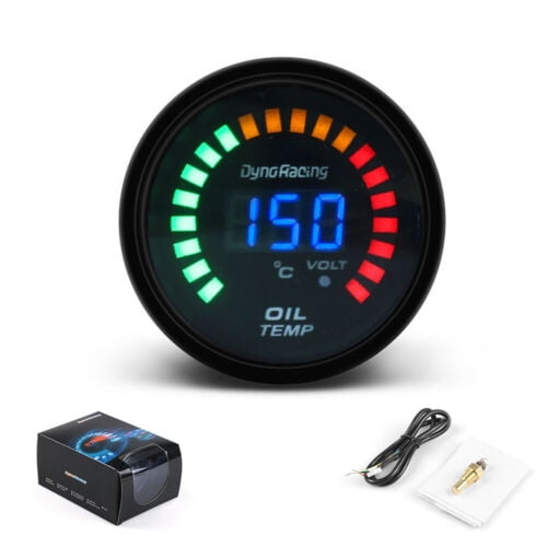 2'' 52mm Oil Temperature Temp Gauge Digital Analog LED Electronic Temp Meter
