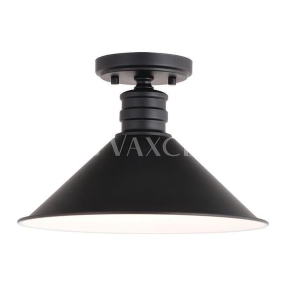 12 in. Akron 1 Light Semi-Flush Mount, Oil Rubbed Bronze & Matte White