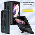 thumbnail image 1 of Carbon Fiber Case Compatible With Samsung Galaxy Z Fold 4, Hard Pc All-inclusive Protective Cover With Kickstand, 1 of 4