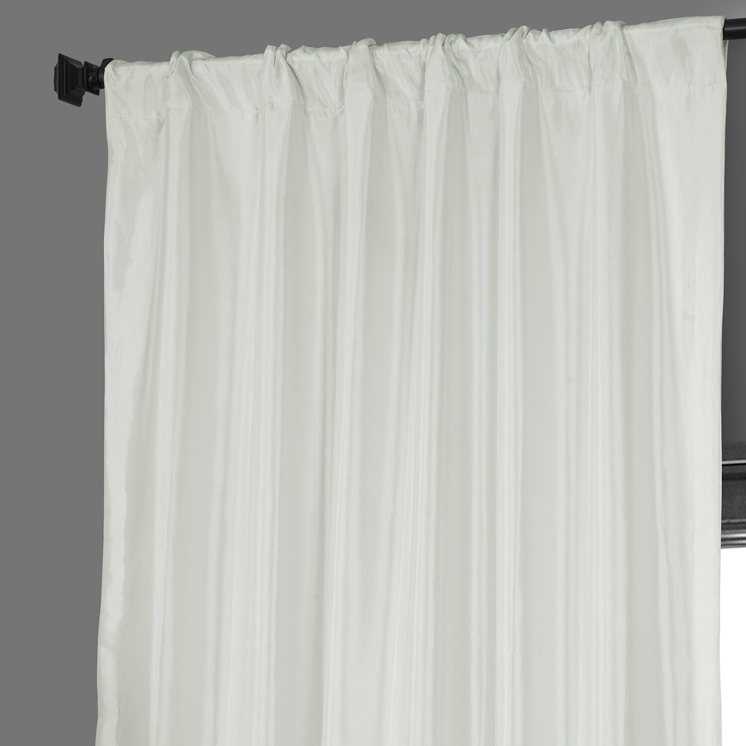 Eggshell Blackout Faux Silk Taffeta Curtain (1 Panel), Eggshell, 50W X 84L