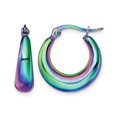 thumbnail image 1 of Stainless Steel Polished Rainbow Hoop Earrings, 1 of 4
