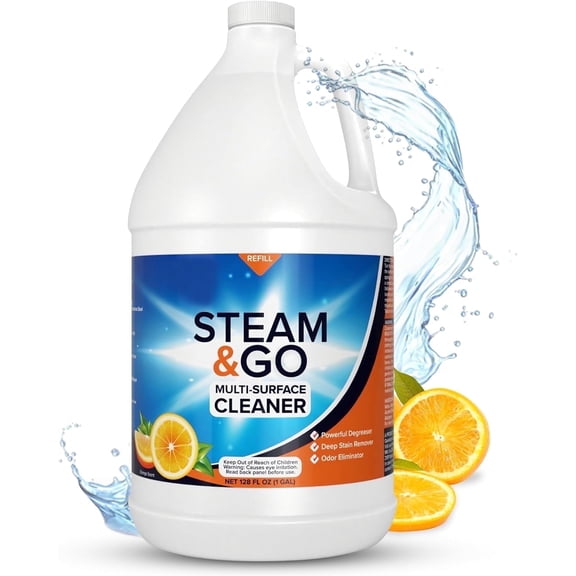 Steam & Go Multi-Surface Cleaner, Degreaser and Deep Stain Remover, Orange Scent, 1 Gallon