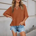 thumbnail image 3 of Half Sleeve T Shirts for Women Loose Fit Crewneck Plain Casual Blouse Basic Tee Shirt Summer Tops, 3 of 6