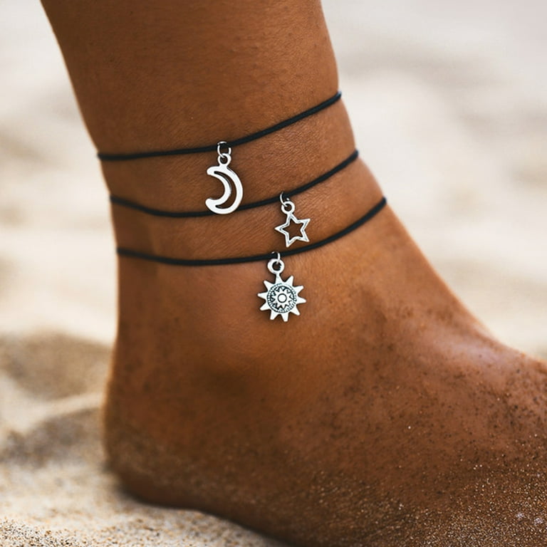 Sun and moon ankle bracelet discount
