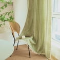 thumbnail image 2 of Cortinas Deeprove Green Boho de 24 cm de largo para dormitorio, 1 panel, 2 of 6
