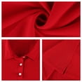 thumbnail image 6 of Polo Shirts for Men Pique Short Sleeve T-Shirts 3 Buttons Classic Fit Casual Performance Golf Shirts Watermelon Red M, 6 of 9