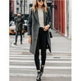 thumbnail image 3 of Women's Winter Wool Coat Casual Notch Lapel Single-Breasted Peacoat, 3 of 7