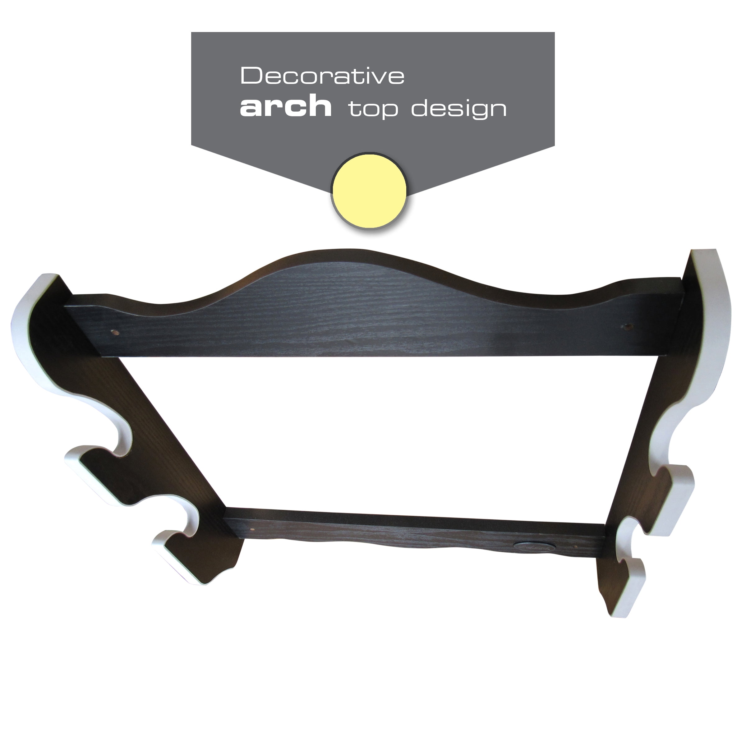 Rush Creek Creations Samurai Sword Wall Rack, 2-Katana Wood Display Mount with EVA Padded Cutouts