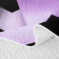 thumbnail image 5 of spefrowx Love Heart Bow Bed Spread Queen for Girls, Purple Black Wave Stripes Queen Coverlet Set, 3pcs, 5 of 7