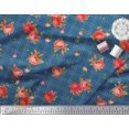 thumbnail image 2 of Soimoi Poly Georgette Fabric Check,Leaves & Rose Flower Print Fabric by Yard 52 Inch Wide, 2 of 3