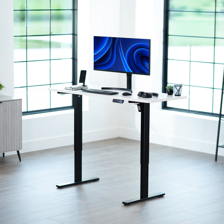 VIVO 55 X 24 Inch Solid Table Top For Sit-Stand Desk Frames – White, Square Corner