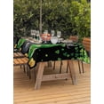 thumbnail image 4 of 54x80 Inch Outdoor Tablecloth with Umbrella Hole Zipper Rectangle St. Patrick's Day Rectangular Tablecloths Outside Waterproof Spring Lucky Shamrocks Green Gnomes Black Patio Table Cover for Picnic, 4 of 8
