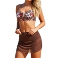 thumbnail image 2 of Womens Bikini Two Piece Swimsuit Reversible Print Top Bottom High Waisted Swimwear Tummy Control Bathing Suit Beach Vacation, 2 of 5