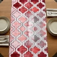 thumbnail image 5 of Red Morocco 72 Inch Table Runner, Rustic Country Smear Street Mottled Art Farmhouse Dresser Scarf Cotton & Linen Tablerunner for Dining/Kitchen Island/Holiday Party Décor 13" x 72", 5 of 9