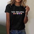 thumbnail image 2 of T-Shirt à Manches Courtes Imprimé Col Rond Mode Décontractée pour Femmes pour Usage Quotidien, 2 of 4
