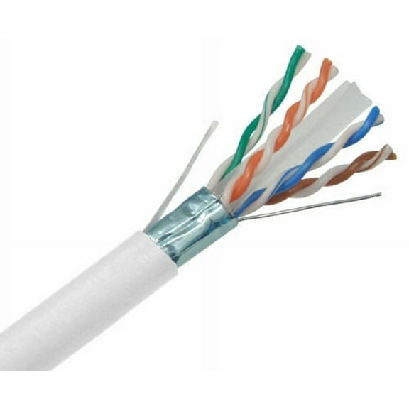 AT Cat6 Ethernet Cable 23AWG 600Mhz UL Bare Solid Copper Wire UTP 1000' White