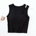 thumbnail image 2 of Posijego Ribbed Tank Top for Women Builti in Bra Pads Wireless Athletic Workout Tops Activewear Cropped Tops, 2 of 5